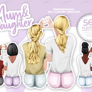 Imágenes prediseñadas de mamá e hijas, imágenes prediseñadas de manos de corazón para niñas, imágenes prediseñadas familiares, imágenes prediseñadas de hijas, imágenes prediseñadas del día de la madre, personalizables, retrato personalizado