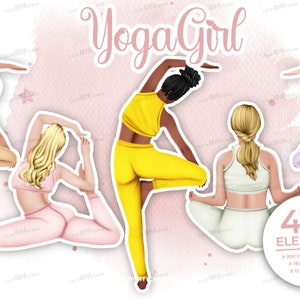 Yoga Girls Clipart, workout girl clip art , Yoga clipart Yoga practice Yoga Pose Yoga Meditation Workout Clip Clipart Bff clipart,yoga mug