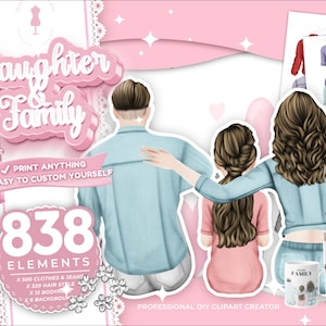 Family Clip Art, mother clipart,Parents Clipart, DIY Clip Art, Sitting Family, Father&#39;s Day Clipart , Mother&#39;s Day , Custom Family Portrait