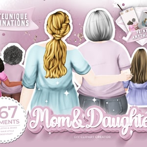 Imágenes prediseñadas de mamá e hija, familia sentada, niñas de talla grande, ideas de regalos para el día de la madre, madre anciana, retrato familiar personalizado, imágenes prediseñadas de hija,