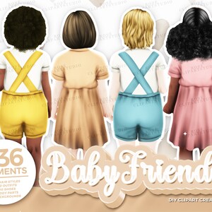 Baby Friends Clip Art ,Friends BFF Clipart, baby clipart ,Best Friends Clipart, Customizable,Custom Portrait