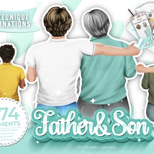 Family Clip Art, Father clipart, Parents Clipart, DIY Clip Art, Sitting Family, Father&#39;s Day Gift Ideas,Custom Family Portrait