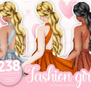 Sommer Mädchen Clipart, Clipart Mädchen, Jeans Clipart, Afro Mädchen Clipart, Frau Clipart, African American Clipart