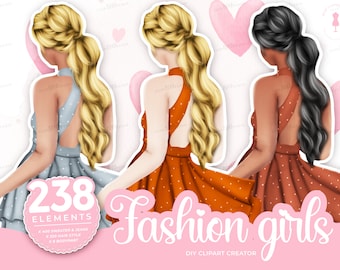 Summer girl clipart, Fashion girl clipart, Jeans Girl Clipart, Afro girls clipart ,Woman Clipart, African American Clipart