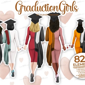 Clipart de meninas de formatura, clipart de colegas de classe, vestidos de formatura, clipart da turma de graduação 2022, clipart de alunos, faça você mesmo, caneca de formatura, clipart de melhor amigo