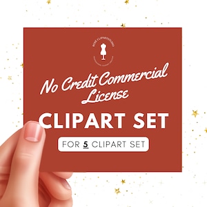 Commercial License - License to use FIVE clipart graphic set in items for sale