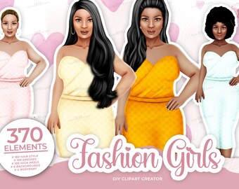 Summer girl clipart, Fashion girl clipart, Jeans Girl Clipart, Afro girls clipart ,Woman Clipart, African American Clipart