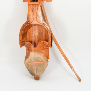 25% OFF!! Vintage Nepali Sarangi: Exquisite Folk Musical Instrument and Decorative Art Piece Tibetan Music Tool