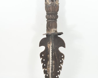 Forged Legacy: The Sacred Artistry of the Tibetan Manjushree Sword - An Antique Iron Treasure of Tradition and Protection