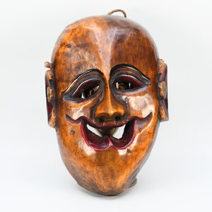 25% KORTING!! Vintage handgemaakt tribal houten masker: traditionele sjamaankunst verzamelobject rituele kunst etnisch ambachtelijk decor