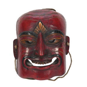 25% KORTING!! Heilige schatten: Authentiek handgemaakt Tibetaans ritueel Lama-masker - Tribal decoratief aan de muur hangend verzamelbaar tantrisch masker