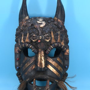 25% KORTING!! Antieke handgemaakte Tibetaanse tantrische jhakri harig traditioneel masker muur hangend etnische collectie ambachtelijke rituele kunst