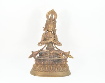 SCONTO DEL 60%!! Buddha in bronzo: scultura tibetana da meditazione realizzata a mano - Decorazione artistica curativa, statuetta vintage da collezione