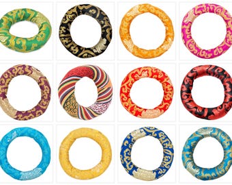 Cuscino colorato per ciotola tibetana a forma di ciambella, poggia-ciotola tibetano curativo