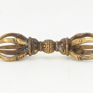 25% OFF!! Bronze Handcarved Tibetan Antique Vajra Meditation Art: Sacred Dharma Ritual Amulet - Vajra Dorje Collection Nepal