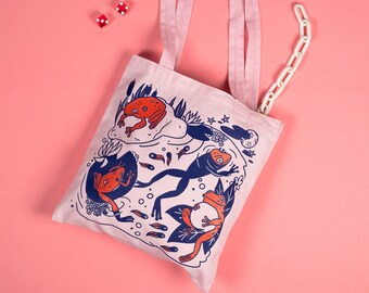 Toad Bag (Pink Eco Cotton Tote)