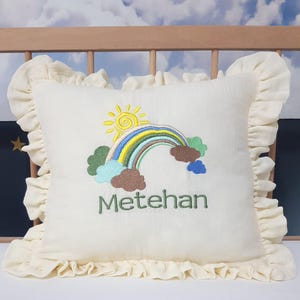 Personalized Pillow Cover – Custom Name Embroidered Cushion – Baby Room Decor – Baby Gift