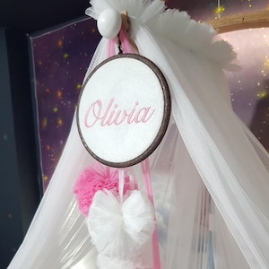 Personalized Lycra Tulle Luxury Canopy for Cribs, White Canopy for Crib, Mosquito Net for Bed Nursery, Bed Curtains, Tulle Canopy