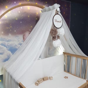 Mosquito Net for Bed Nursery - Personalized Lycra Tulle Luxury Canopy for Cribs, Bed Curtains, Tulle Canopy