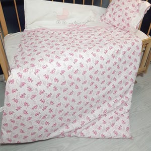 Personalized Embroidered Baby and Kid Bedding Set - 3-Piece 100% Cotton - Girl Bedding