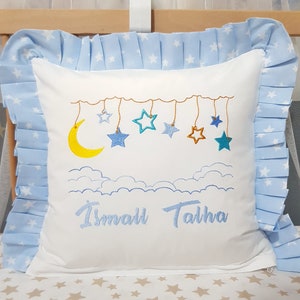 Personalized Embroidered Pillows for Baby&#39;s Nursery, Personalized Baby Pillow, Baby Gift, Custom Baby Pillow, Baby Shower Gift