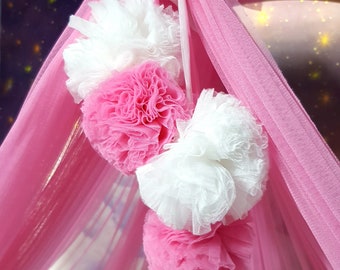 Personalized Lycra Tulle Luxury Canopy for Cribs - Mosquito Net for Bed Nursery, Bed Curtains, Tulle Canopy