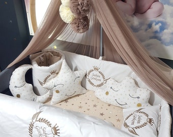 Personalized Lycra Tulle Luxury Canopy for Cribs - Mosquito Net for Bed Nursery, Bed Curtains, Tulle Canopy