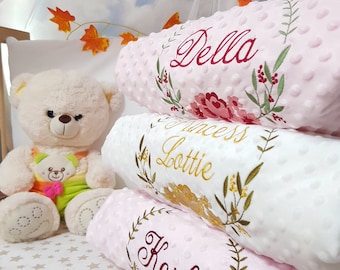 Coperta per bambini personalizzata, coperta per bambini ricamata personalizzata, regalo per bambini, regalo per baby shower