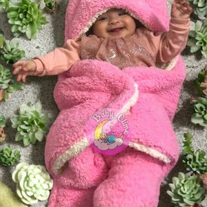 Swaddle bordado personalizado / Baby Bear Fleece Swaddle / Saco de dormir para bebés súper suave / Saco de dormir para bebés / Nuevo regalo para bebés