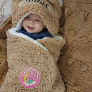Swaddle bordado personalizado / Baby Bear Fleece Swaddle / Saco de dormir para bebés súper suave / Saco de dormir para bebés / Nuevo regalo para bebés