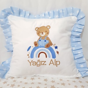 Personalized Embroidered Pillows for Baby&#39;s Nursery, Personalized Baby Pillow, Baby Gift, Custom Baby Pillow, Baby Shower Gift