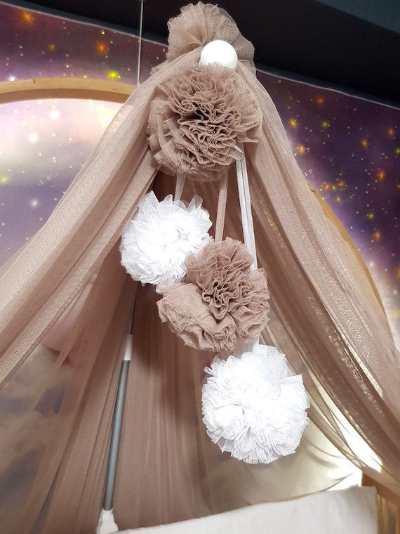Personalized Lycra Tulle Luxury Canopy for Cribs - Mosquito Net for Bed Nursery, Bed Curtains, Tulle Canopy