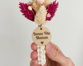 Magneet met boeket gedroogde bloemen "Fijne Moederdag/Omadag" - Cadeau voor Moederdag/Omadag