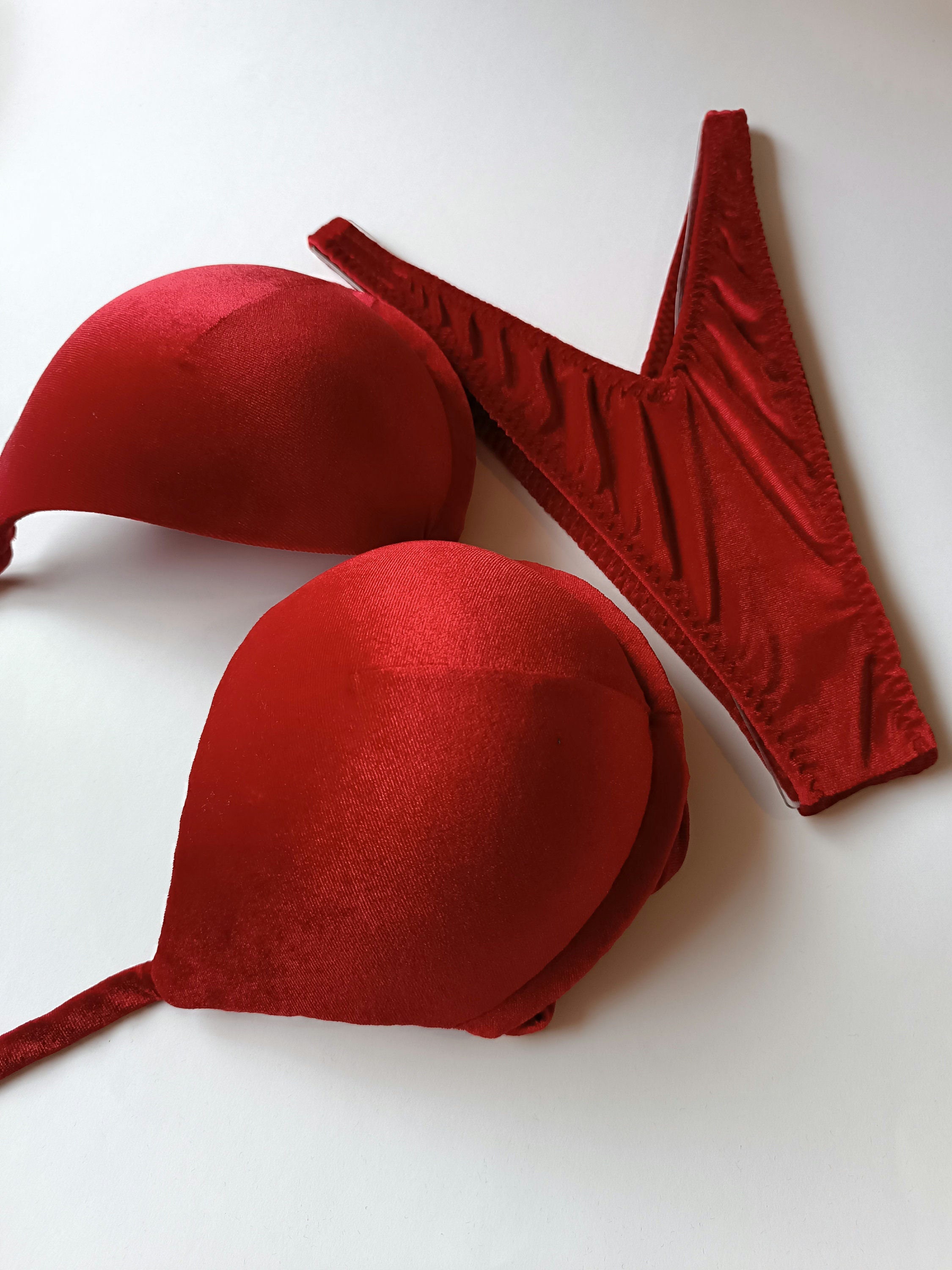 Fitness bikini base red - Etsy 日本