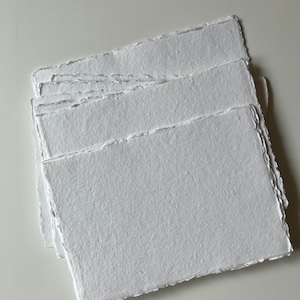 25 5 x 7" | Hochzeitseinladung | A7 Büttenpapier | Weißes Cotton Rag Papier | Handgeschöpftes Papier | Büttenpapier