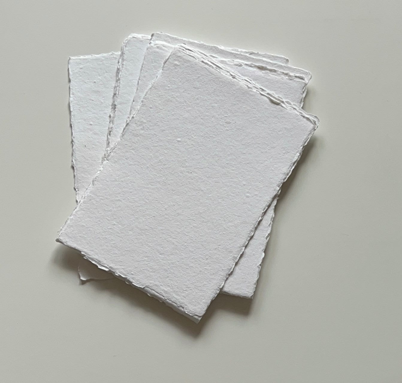 Thick Handmade A6 Size Watercolor Paper with Deckle Edge - 4x6 - 300GSM -  Premium White Cold Press Textured Mixed Media Paper Made with Recycled