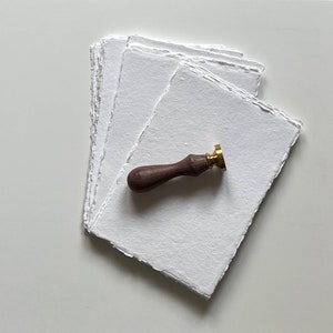 25 chiffons en coton blanc | Papier fait main |  Papier frangé | Papier recyclé | Faire-part de mariage | Cartes de mariage | Carte de menu