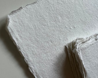 25 4 x 9" | Menu Cards | Deckled Edge Paper | White Cotton Rag Paper | Handmade Paper | Wedding Invitation