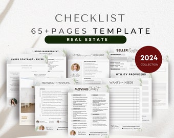 Sellers Real Estate  Checklist Bundle,  Prep - Listing  Template, Closing Day Checklist , Editable Digital Luxury Real Estate Marketing