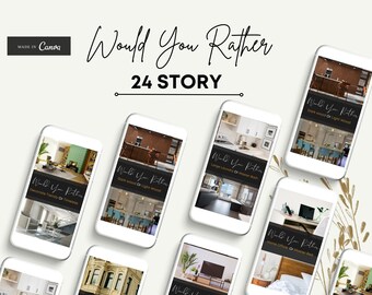 Real Estate Would You Rather Story Instagram Story Templates, Real Estate Marketing, Real Estate Editable Social Media , Instagram Template