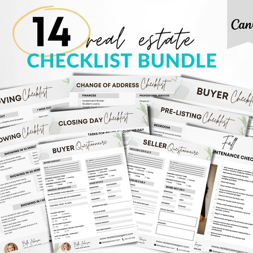Sellers Real Estate Checklist Bundle Prep Listing Template - Etsy
