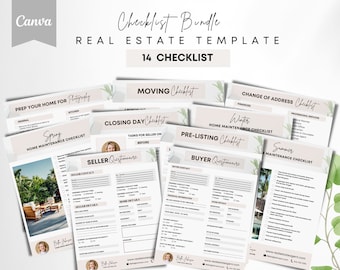 Liste de contrôle immobilière rose Vendeurs Acheteur Questionnaire Bundle, Préparation - Modèle de liste, Marketing immobilier, Luxe numérique modifiable