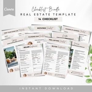 Pink Real Estate  Checklist Sellers  Buyer Questionnaire Bundle, Prep - Listing  Template, Real Estate Marketing, Editable Digital Luxury