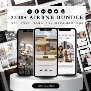 Plantilla de libro de bienvenida para anfitriones de Airbnb Letreros editables de Airbnb, listas de verificación de limpieza, imprimibles de Airbnb, paquete para anfitriones de VRBO, redes sociales de Airbnb