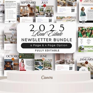 2025 Real Estate Newsletter Bundle Mailler 2025 Real Estate Marketing 12 Month Realtor Newsletter  Real Estate Farming Newsletter  Template