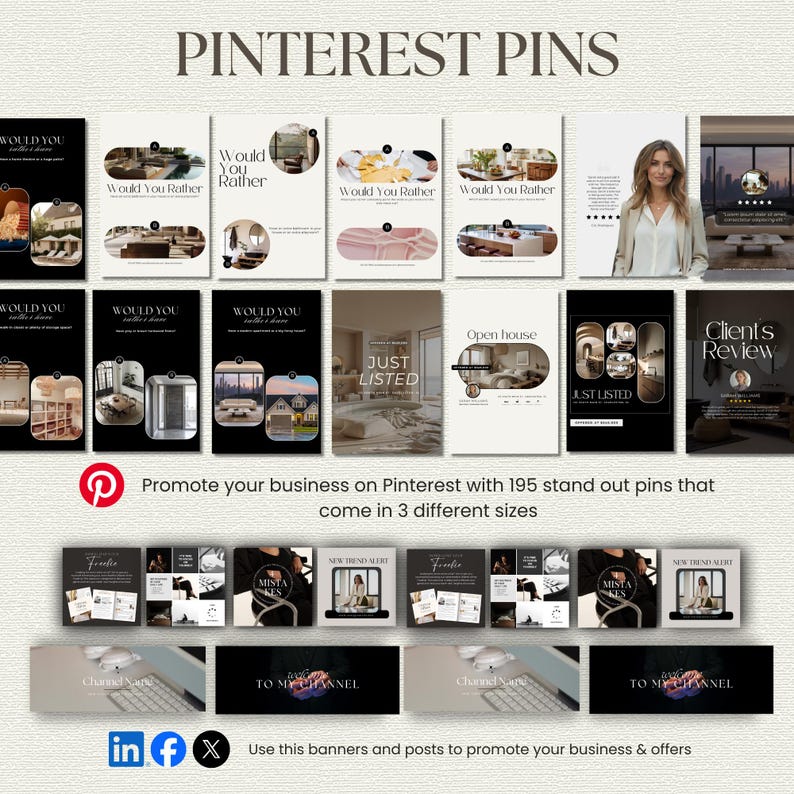 Modèle de marketing immobilier, Instagram Offre groupée de médias sociaux pour l'immobilier, Marketing immobilier, Agent immobilier Instagram PostTemplate Canva image 13