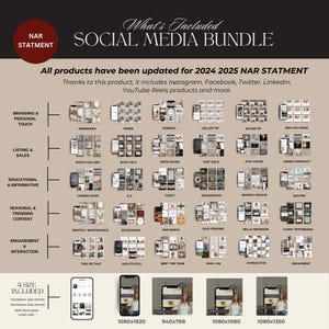 Modèle de marketing immobilier, Instagram Offre groupée de médias sociaux pour l'immobilier, Marketing immobilier, Agent immobilier Instagram PostTemplate Canva image 2