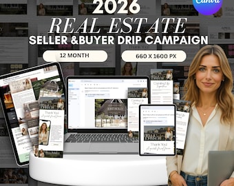 Makelaar Verkoper Koper Druppelcampagne E-mailsjablonen en werkbladen | Leads converteren | Nurture-campagne | E-mailautomatisering onroerend goed