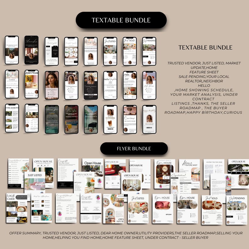 Modèle de marketing immobilier, Instagram Offre groupée de médias sociaux pour l'immobilier, Marketing immobilier, Agent immobilier Instagram PostTemplate Canva image 9