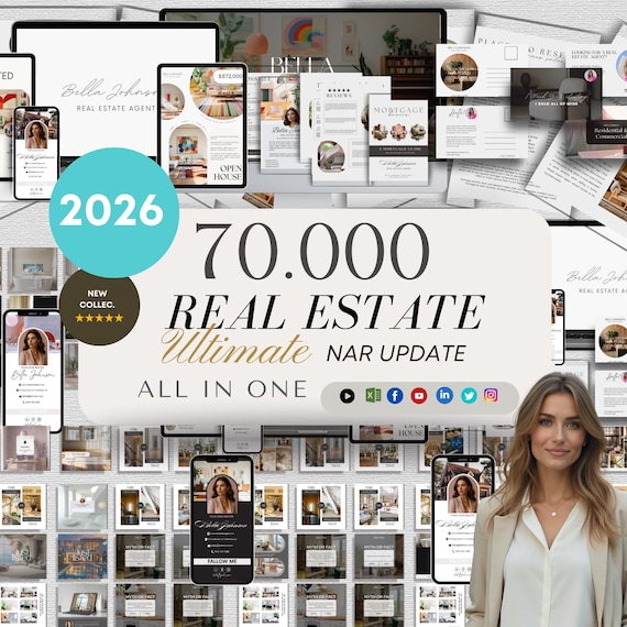 Real estate marketing template ,InstagramReal Estate Social Media  Bundle, Real Estate Marketing ,Realtor instagram PostTemplate Canva
